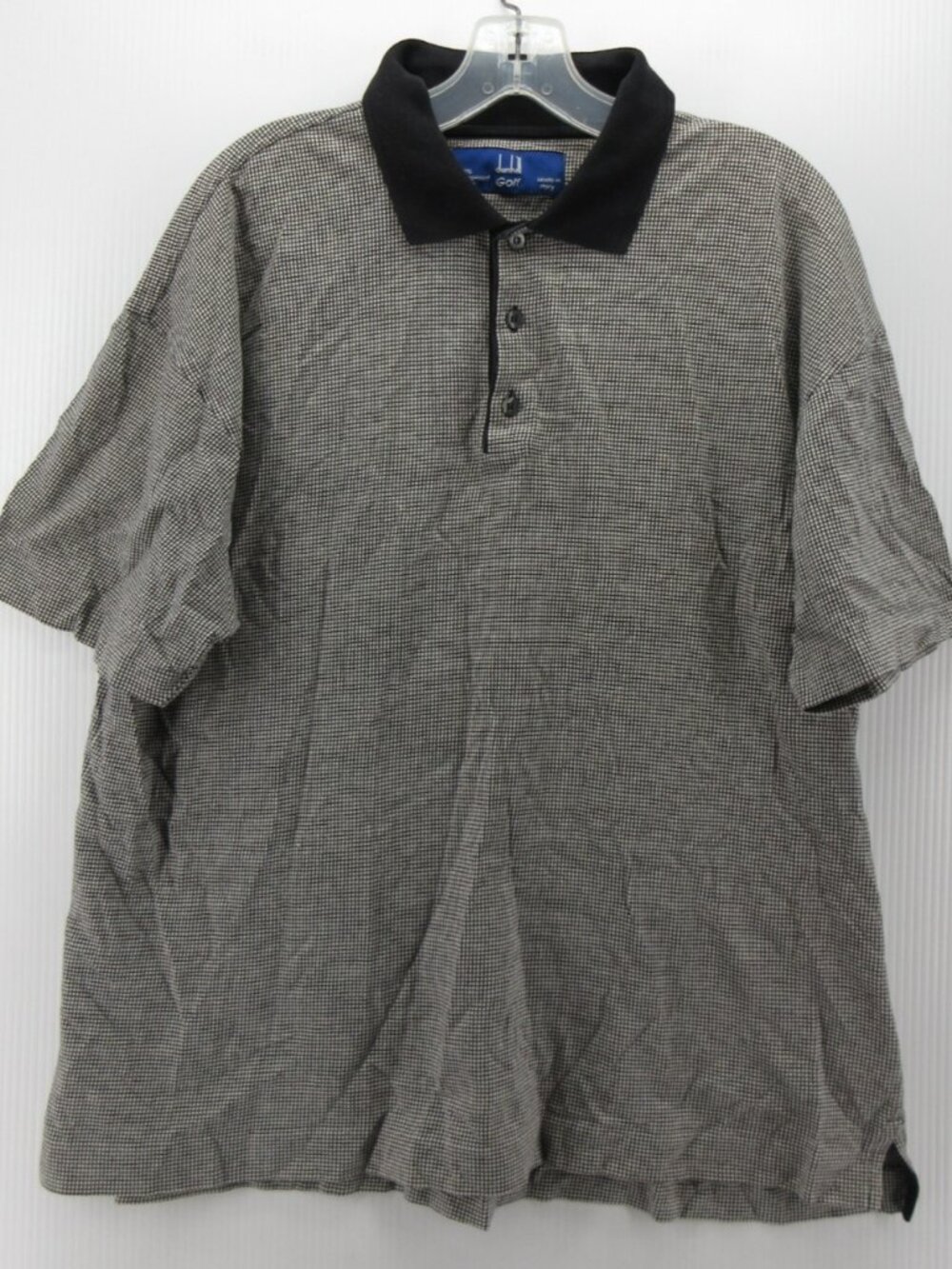 VINTAGE Dunhill Golf Polo Shirt XL Pullover Check Mercerized Italy Y2K